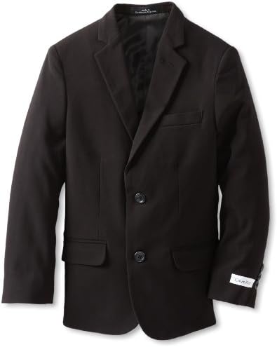 Boys' Husky Bi-Stretch Blazer Suit Jacket, 2 Single Breasted Closure, Buttoned Cuffs & Front Flap Pockets