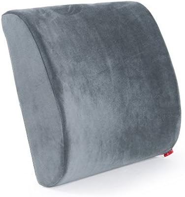 TanYoo Soft Memory Foam Comfortable &amp; Supportive Lumbar Pillow, Orthopedic Design To Relieve Back Pain &amp; Improve your Posture, Ideal for Cars/Office/Home/Wheelchair, Gray Color