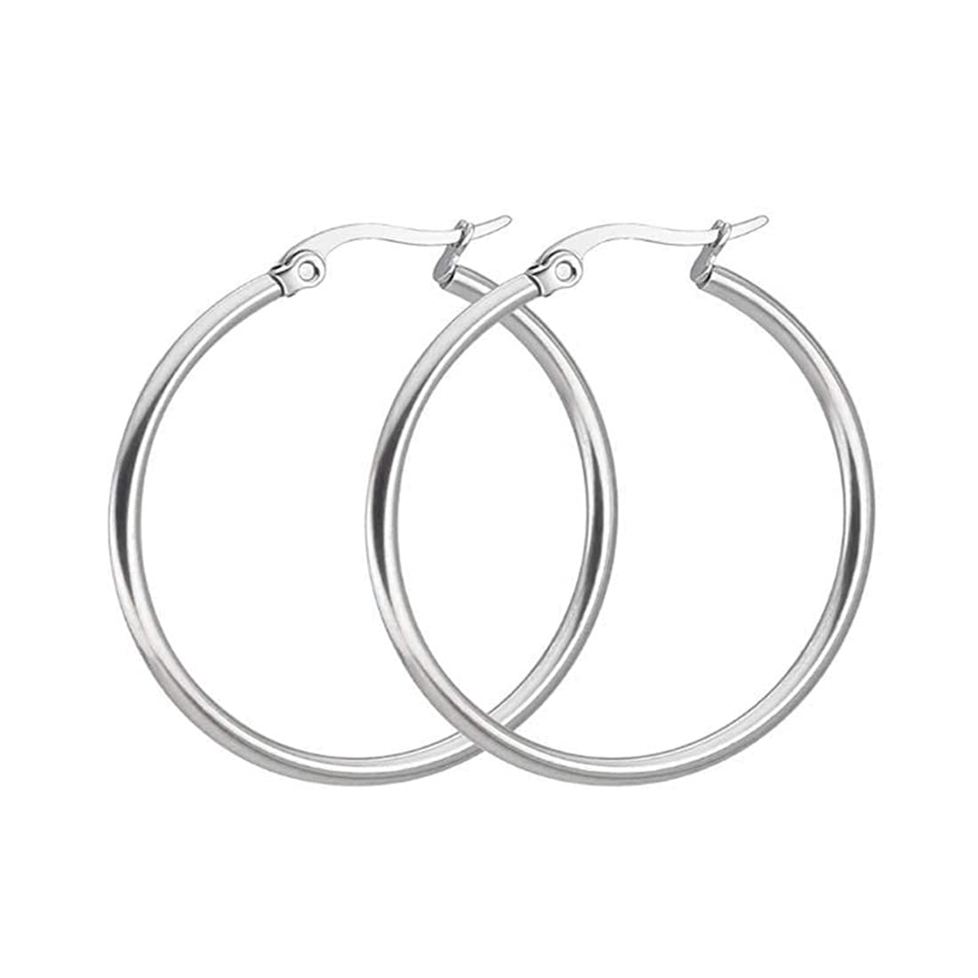Bliqniq® Fine Jewelry 925 Sterling Silver Hypoallergenic Hoop Huggie Earring for Women Men 13mm 18mm 23mm