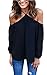 YunJey Women's Spaghetti Halter Off The Shoulder Blouse Long Sleeve Shirt Tops
