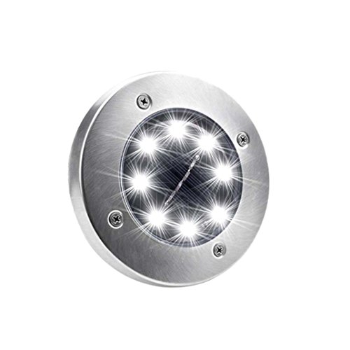 Kanzd 8Pcs 8LED Solar Power Buried Light Under Ground Lamp Outdoor Path Garden Decking (A)
