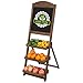MyGift Rustic Burnt Wood Chalkboard Easel with 3-Tiered Display Shelves