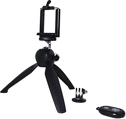 Yunteng YT-228 Mini Tripod With Phone Holder Black and Orange For iPhone 6/6S and Digital Camera Gopro
