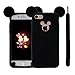 iPhone 7 Case, MC Fashion Cute 3D Mickey Mouse Ears Soft and Flexible Silicone Rubber Phone Case Cover for Apple iPhone 7 (2016) and iPhone 8 (2017) (Black)