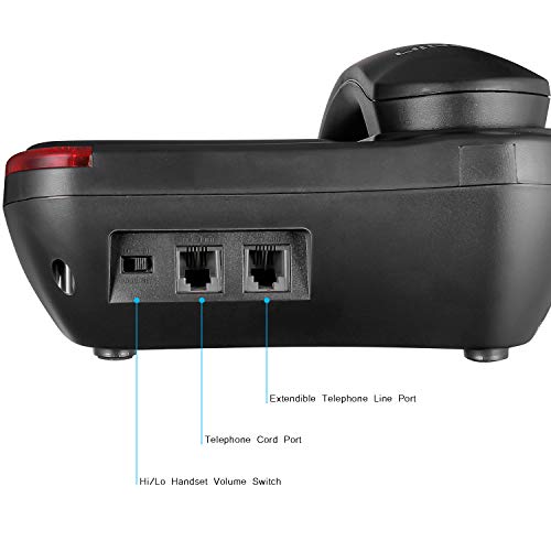 Ornin S016 Big Button Corded Telephone with Speaker, Hearing Aid Compatible for Seniors (Black)