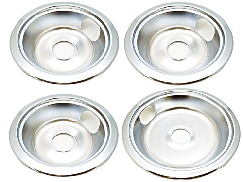 Deep Bowl Drip Bowl 4 Pk for General Electric (3) 6" WB31X5010, (1) 8" WB31X5011
