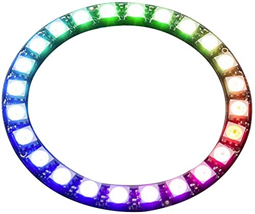 24 Bit LED Ring, WS2812 5050 RGB LED Ring Lamp Light Ring LED Strip SMD Addressable LED Ring with Integrated Drivers
