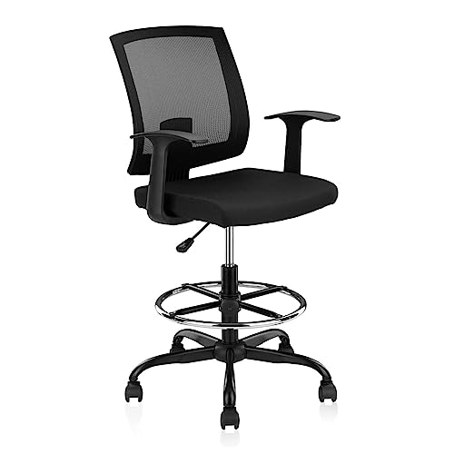 CLATINA Drafting Chair Tall Office Chair with Armrest, Ergonomic
