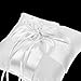 Kloud City 5.5x5.5 Inches Wedding Ceremony Ring Cushion Bearer Faux Pearl Satin Ribbon Party Ring Pillow