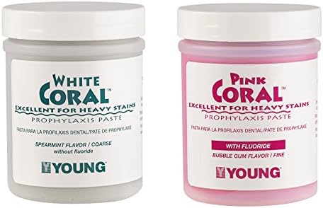 Young Dental 033109 Coral Prophy Paste, Spearmint Fine with Fluoride, 9 oz., White