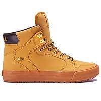 Supra Footwear - Vaider Cold Weather High Top Skate Shoes, Amber Gold-Light Gum, 12 M US Women/10.5 M US Men