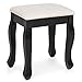 Best Choice Products Bedroom Vanity Hair Dressing Table Set for Makeup, Cosmetics, Beauty w/Adjustable Oval Mirror, Padded Stool Seat, 5 Drawer Storage Organizers - Black