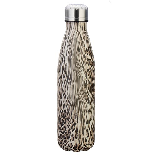 king do way 17oz Double Wall Vacuum Insulated Stainless Steel Water Bottle Perfect for Outdoor Sports Camping Hiking Cycling Picnic Leopard