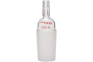 Adamas-Beta Glass Straight Inlet Adapter with 29/42 Joint & 10mm Hose Connection, 97mm Height, Lab Supplies