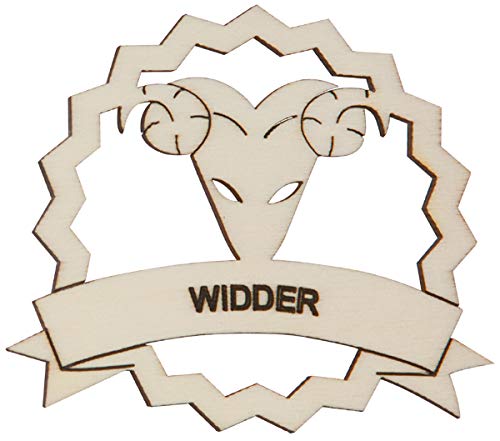 Hofmeister Holzwaren wooden cutouts (Zodiac sign Widder-Aries, jagged framed)