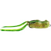 SNAG Proof Smash Mouth Popping Frog | Hollow Body Topwater Frog Lure | Green Pumpkin, 2.5-Inch, 5/8 oz
