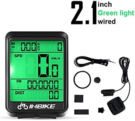 Bicycle Speedometer Odometer Waterproof Wireless Stopwatch/Average Speed/Trip Time/Distance Recording Odometer Bike Computer with LED Backlight for Cycling