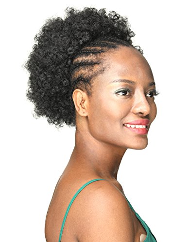 Gotta Synthetic Hair Bun Extension Kinky Curly 8   Hairpiece Chignon Clip in Donut Updo for Woman, Natural Black
