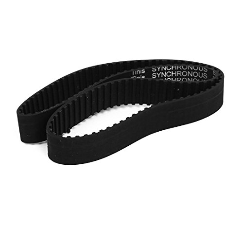 uxcell T5-610 5mm Pitch 20mm Width Rubber Closed Loop Timing Belt Black