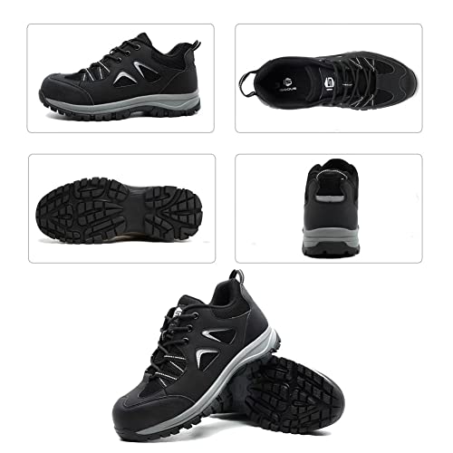 ISOOUS Safety Shoes Men Women Lightweight Work Shoes Steel Toe Breathable Safety Footwear