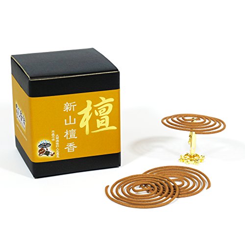 ShinShan Sandalwood Incense Coils 48pcs 3.5hrs with Incense Clip