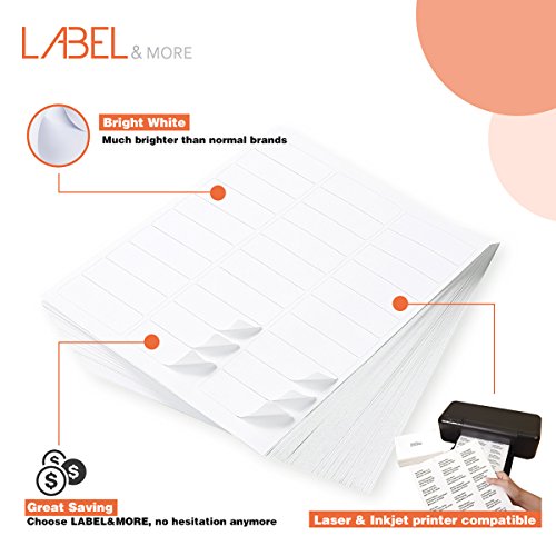 30 up Labels FBA 1" x 2-5/8" Self Adhesive Shipping and Mailing Address Labels Work for UPS USPS FEDEX SKU Compatible With Laser and Inkjet Printers[100 Sheets 3000 Labels] - Thumbnail 2