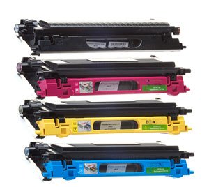4-Pack Compatible Brother TN-115 Toner Cartridges (1 Black,1 Cyan,1 Magenta,1 Yellow) for use with Brother MFC 9440CN 9450CDN 9840CDW / HL 4040CDN 4040CN 4070CDW / DCP 9040CN 9045CDN Printer