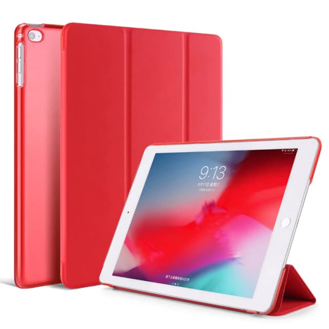 DV Ultra Slim iPad 9.7 Smart Case Cover, Stand Shell with Translucent Back, for iPad Air/Air 2 (2017/2018) Auto Sleep&Wake (Red) — image 1