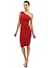 PattyBoutik Women One Shoulder Cocktail Dress (Red Medium)