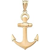 Certified 10k Gold Nautical Fouled Anchor Charm Pendant