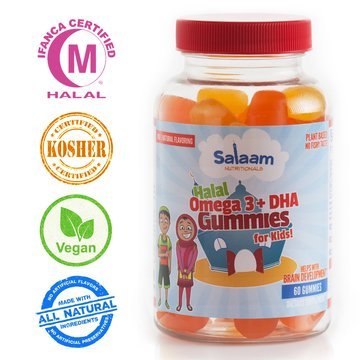 Salaam Nutritionals Halal Gummy Omega3+DHA: Healthy All Natural Nutrition, Fish Free, Plant...