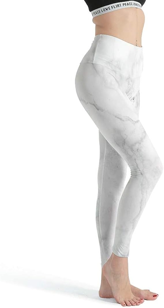 Amazon.com: Thin Leggings Women, Marble Texture Print Leggings - Yoga Capris for Women White m 
