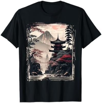 Amazon.com: Japanese Chinese Landscape Temple Art Cherry Blossom T