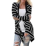 Cardigan Jacket,Morecome Women Casual Long Sleeve Striped Cardigans Patchwork Outwear