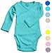 Boys Girls Baby Bodysuit made with Organic Cotton - Kimono Style with Side Snaps and Gloved Sleeve