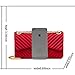 Women Fashion Shoulder Bag Jelly Clutch Handbag Quilted Crossbody Bag with Chain - Red