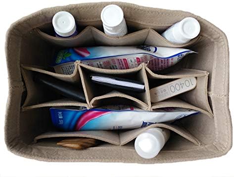 Felt Insert Bag Organizer Bag in Bag Handbag Purse Tote Diaper Bag, Fit Speedy Neverfull, M Size, 4 Colors (Camel)