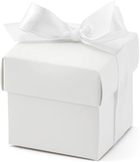 Paquete de 10 cajas blancas con lazo.: Amazon.es: Oficina y papelería
