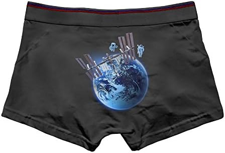 THIS STORE Men's Brief Boxer Briefs Low-Waisted Underpants Cotton Underwear Earth Universe Astronaut Front Printed Knickers Valentine's Day