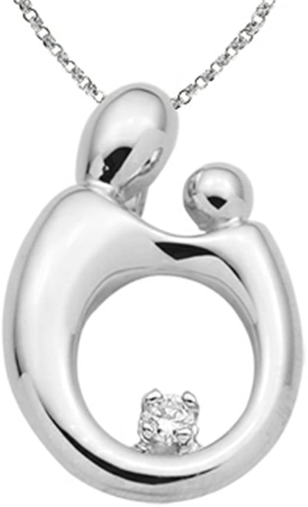 Large Mother and Child Pendant Necklace by Janel Russell 14