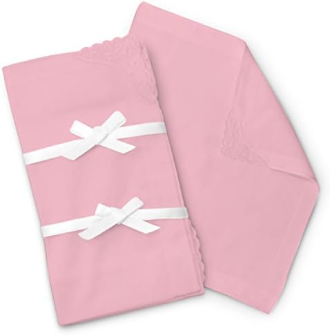 Brooklyn Bamboo Ladies Handkerchief Hankie 6pc Set Pink Soft Assorted Woven Durable Hypoallergic 11" X 11" Gift Pack of 6