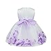 TIAOBU Baby Girls Flower Petals Tulle Formal Bridesmaid Wedding Party Dress Purple 6-9 Months