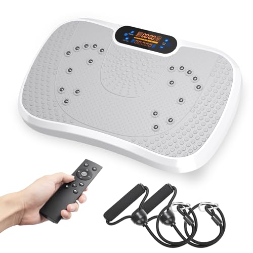 Dripex Vibrationsplatte, 3D Trainingsgerät mit 99 Vibrationsstufen, Fitnessgeräte für Zuhause, Ganzkörpertraining und Muskelaufbau, 5 Trainingsprogram