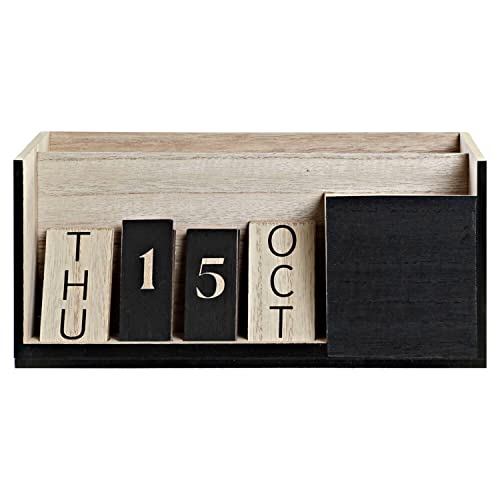 DKD Home Decor Organizadores de la Marca, Color Negro, de Madera MDF (30 x 15 x 15 centímetros)