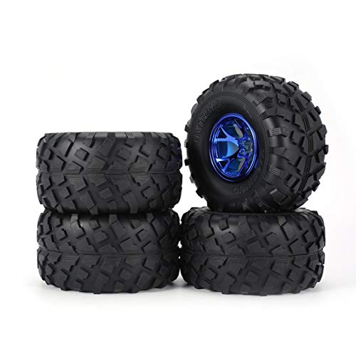 AUSTAR 4pcs AX-3004 130mm Rim Rubber Tyre Tire Wheel Plastic Hub for 1/10 RC Bigfoot Model HSP HPI Beadlock Spare Parts