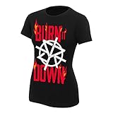 WWE Seth Rollins Burn It Down Women's Authentic T-Shirt Black Medium
