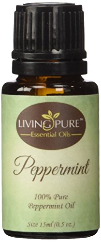 #1 Peppermint Essential Oil - Pure Peppermint Oil by Living Pure Essential Oils - Aid Indigestion and Freshen Rooms - Natural Headache Relief - 100% Organic Therapeutic & Aromatherapy Grade - 15ml
