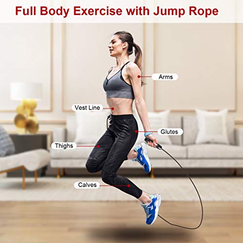 Frebw Jump Rope for Fitness Crossfit 2 Pack Speed Skipping Rope for Exercise Training Workout Adjustable Weighted Jumping Rope for Men Women Kids Boy
