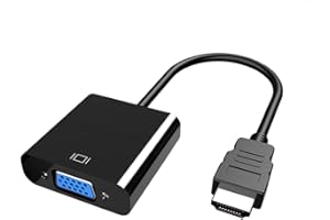 HDMI to VGA, Gold-Plated HDMI to VGA Adapter, Male to Female for Computer, Desktop, Laptop, PC, Monitor, Projector, HDTV, Chr