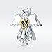 BAMOER Angel Love Sterling Silver Charm with Clear CZ Charm Bead for European Bracelet Gift